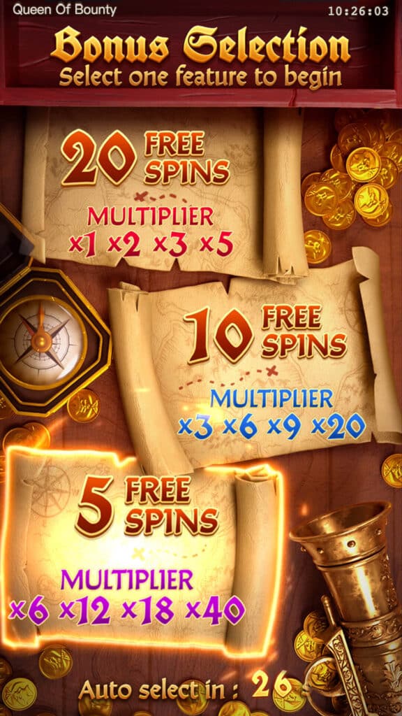 Queen of Bounty feature freespins